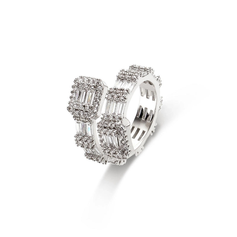 Copper Inlay Square Zircon Rings