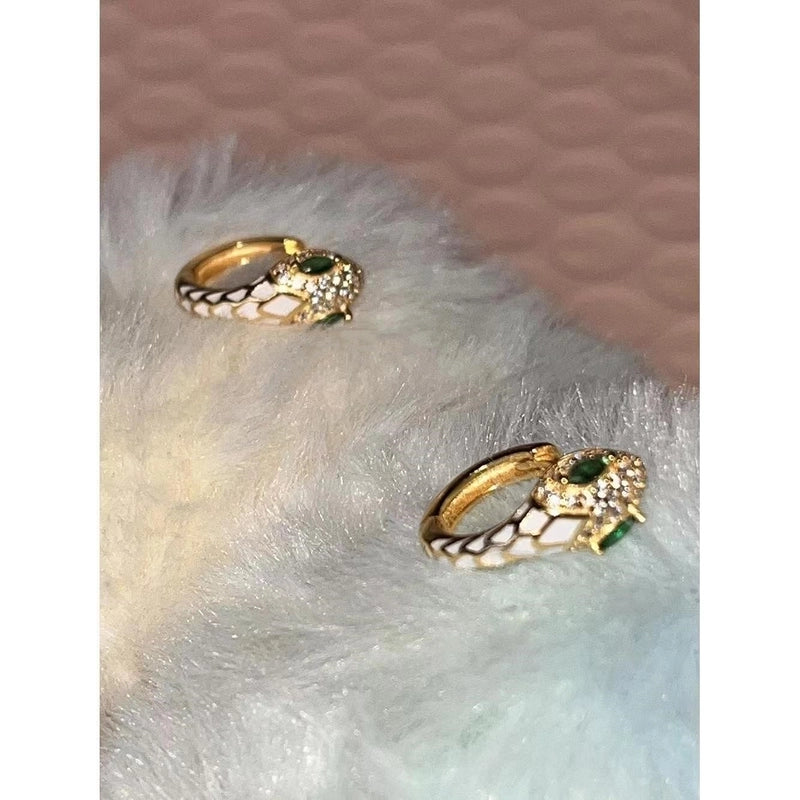 1 Pair Minimalist Snake Plating Copper Hoop Earrings