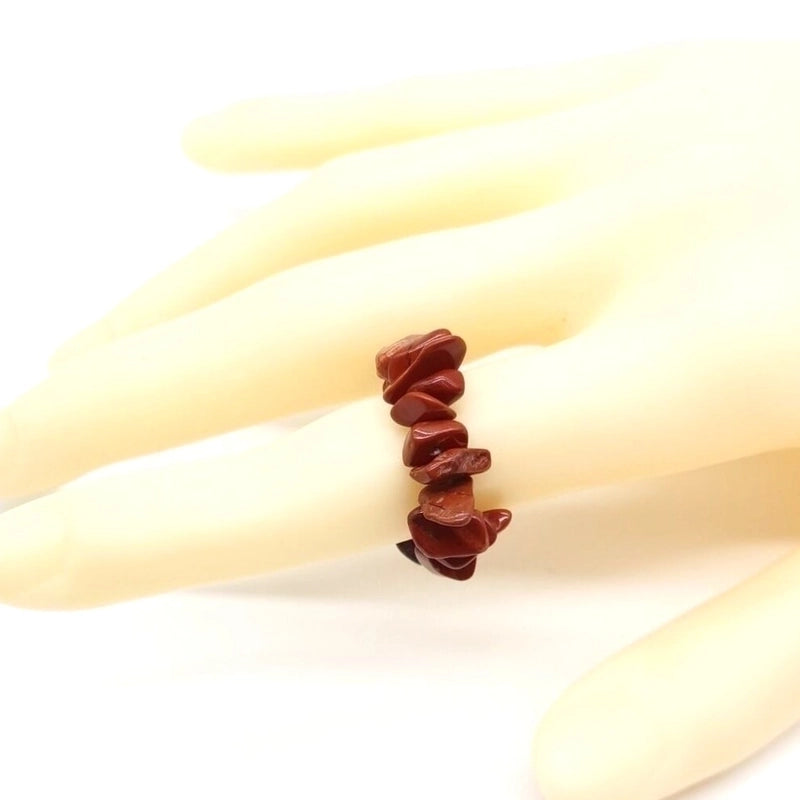 20 Pieces Ethnic Style Geometric Metal Beaded Natural Stone Rings