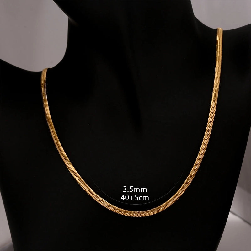 Minimalist Classic Style Solid Color 304 Stainless Steel 18K Gold Plated Plating Necklace