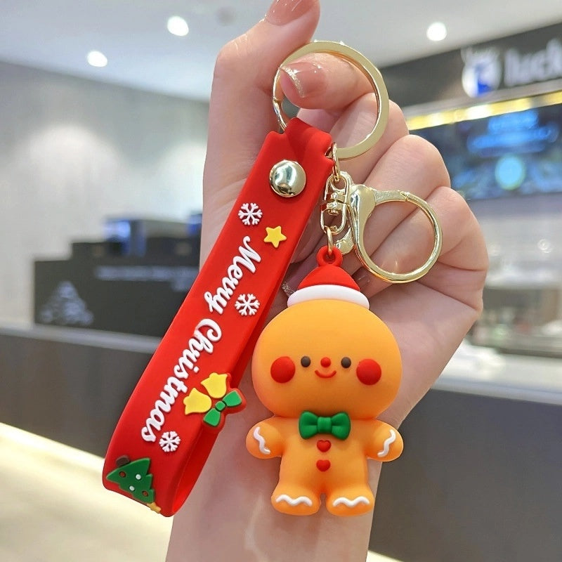 Cute Letter PVC Christmas Women's Keychain