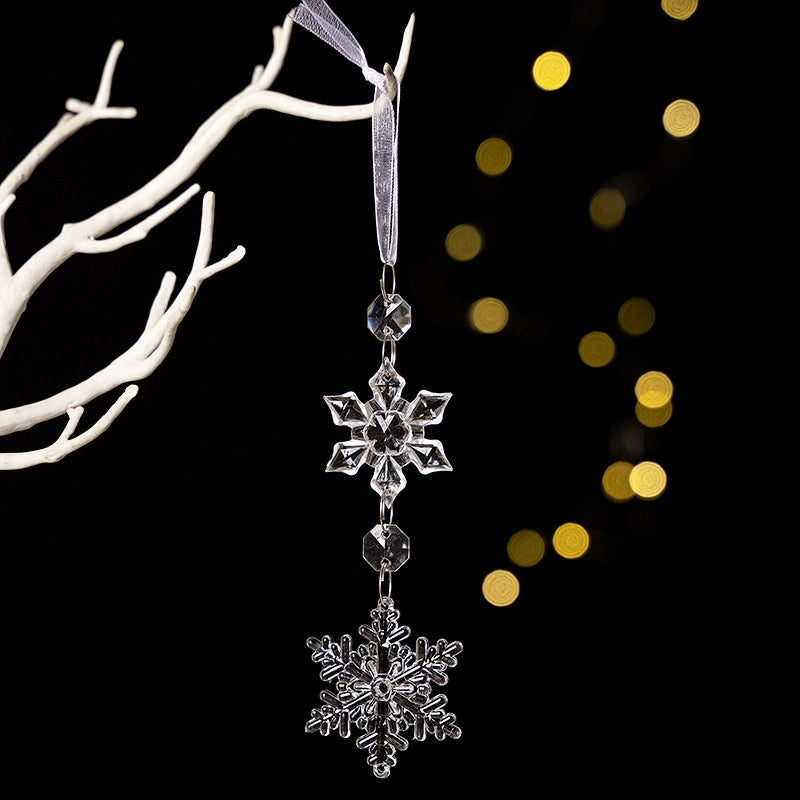 Christmas Minimalist Classic Style Snowflake Arylic Holiday Festival Hanging Ornaments Decorative Props Decorations Hanging Ornaments