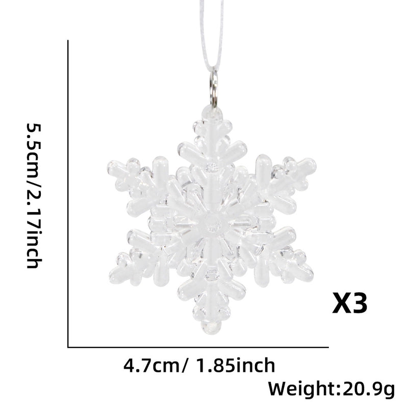 Christmas Shiny IG Style Snowflake Plastic Party Festival Hanging Ornaments Decorations Hanging Ornaments