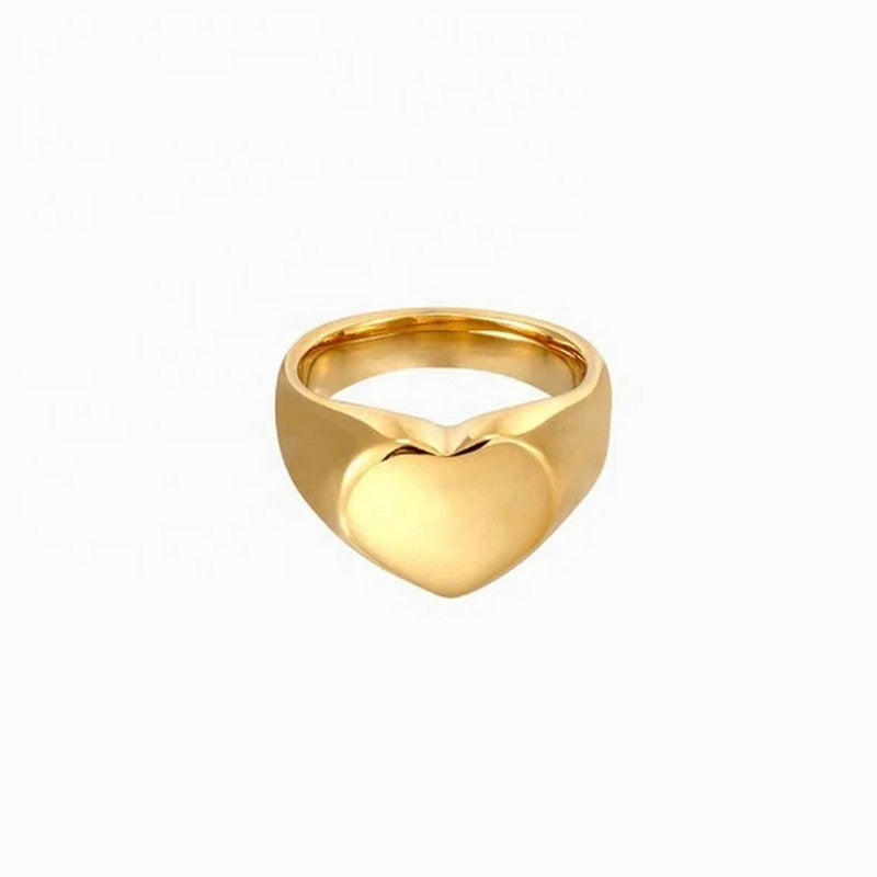 Women IG Style Circle Geometric Stainless Steel 18K Gold Plated Rings