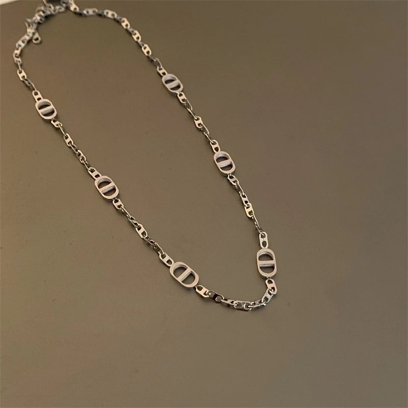 304 Stainless Steel Casual Hip-Hop Patchwork Plating Pig Nose Necklace