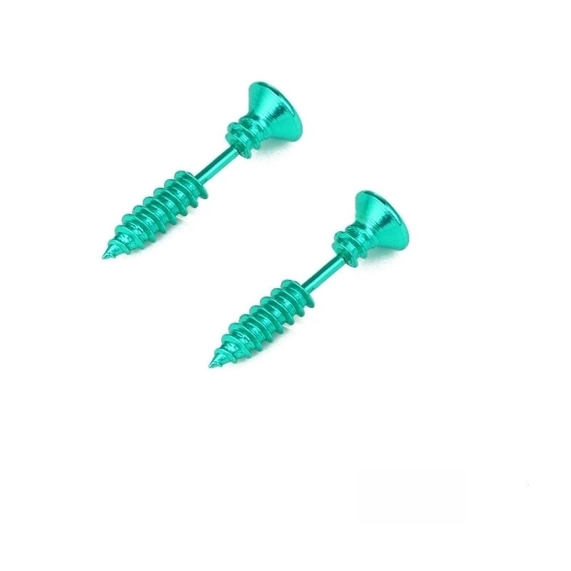 Fashion Punk Style Titanium Steel Screw Stud Earrings