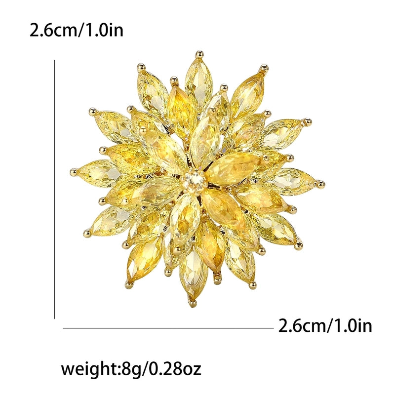 Shiny Pin Snowflake Copper Women's Brooches