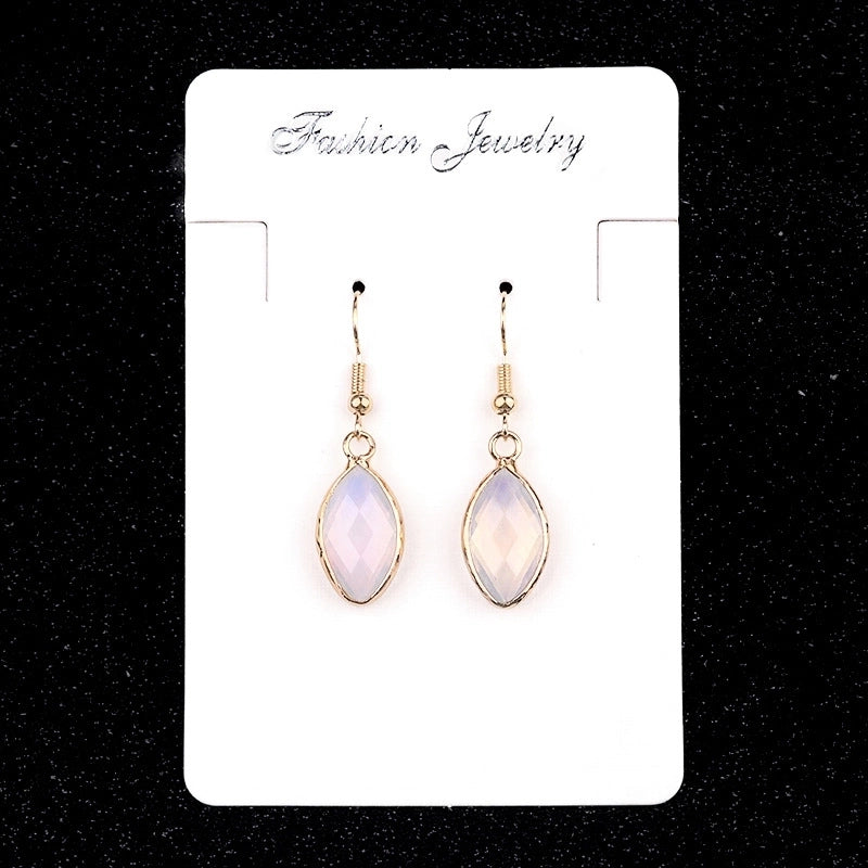 1 Pair Vintage Style Classic Style Geometric Polishing Artificial Crystal Semi-precious Stone Tiger Eye Drop Earrings