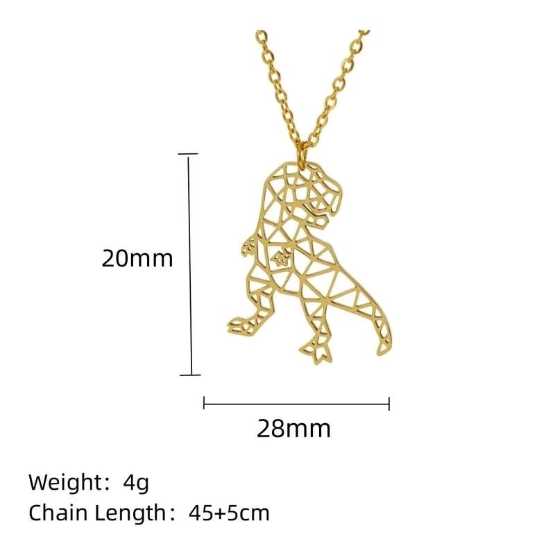 304 Stainless Steel 18K Gold Plated Minimalist Plating Hollow Out Animal Pendant Necklace