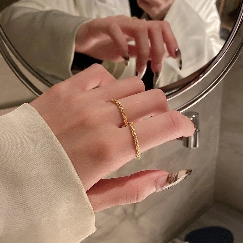 Minimalist Solid Color Titanium Steel Plating Gold Plated Rings