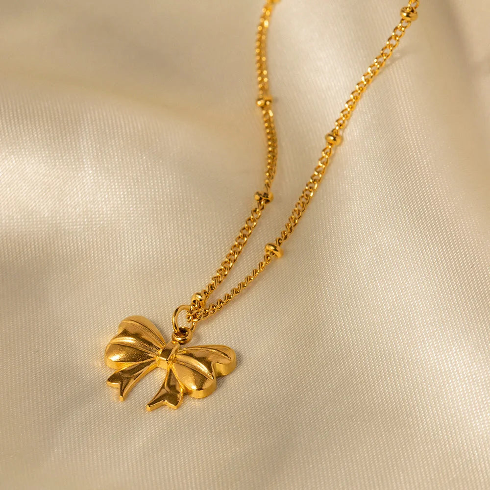 IG Style Butterfly Stainless Steel 18K Gold Plated Necklaces