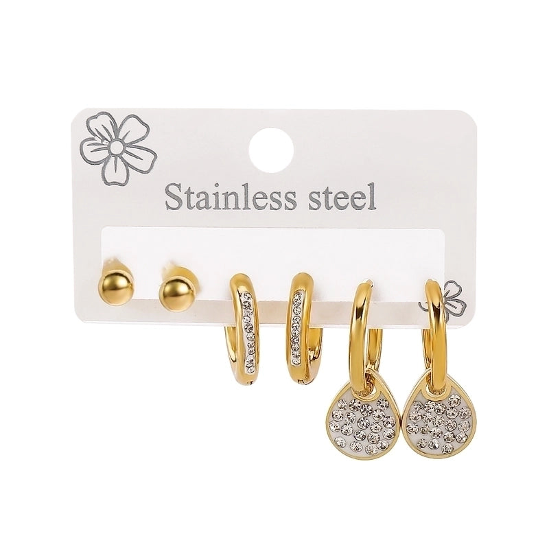 1 Set Minimalist Commute Star Heart Shape Butterfly 304 Stainless Steel Drop Earrings Ear Studs