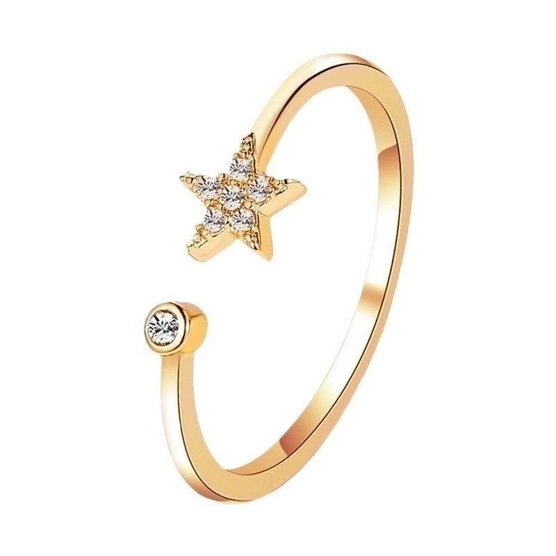 Copper Plating Pentagram Artificial Gemstones Copper Rings