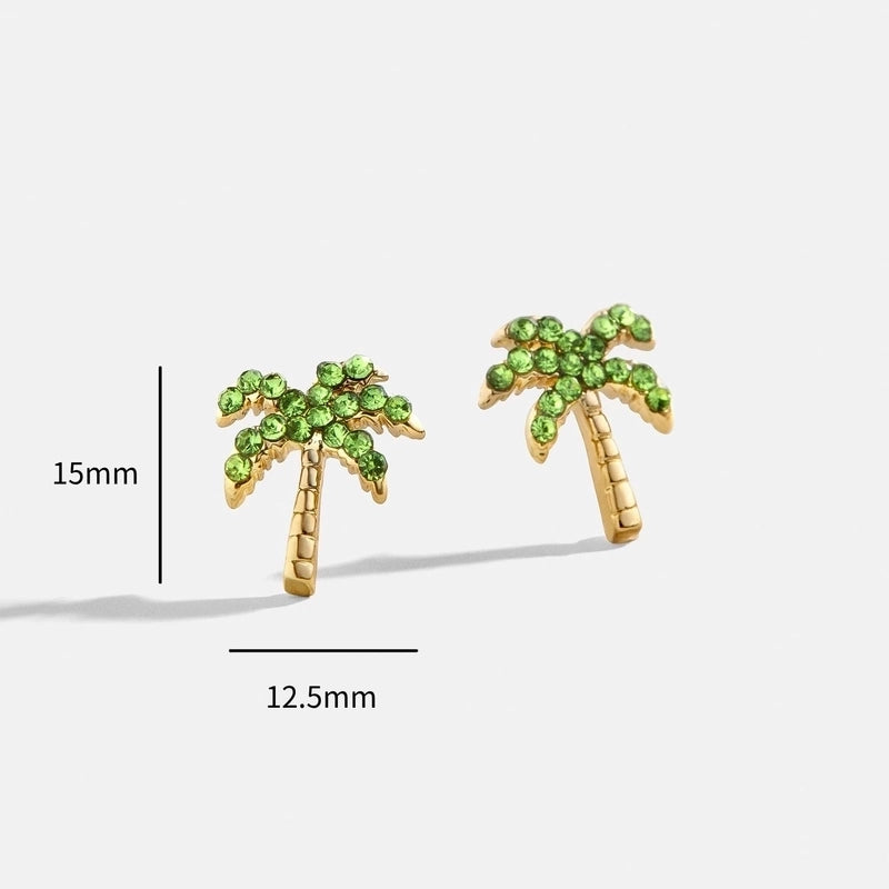 1 Pair Minimalist Classic Style Streetwear Cherry Plating Copper Zircon Gold Plated Ear Studs