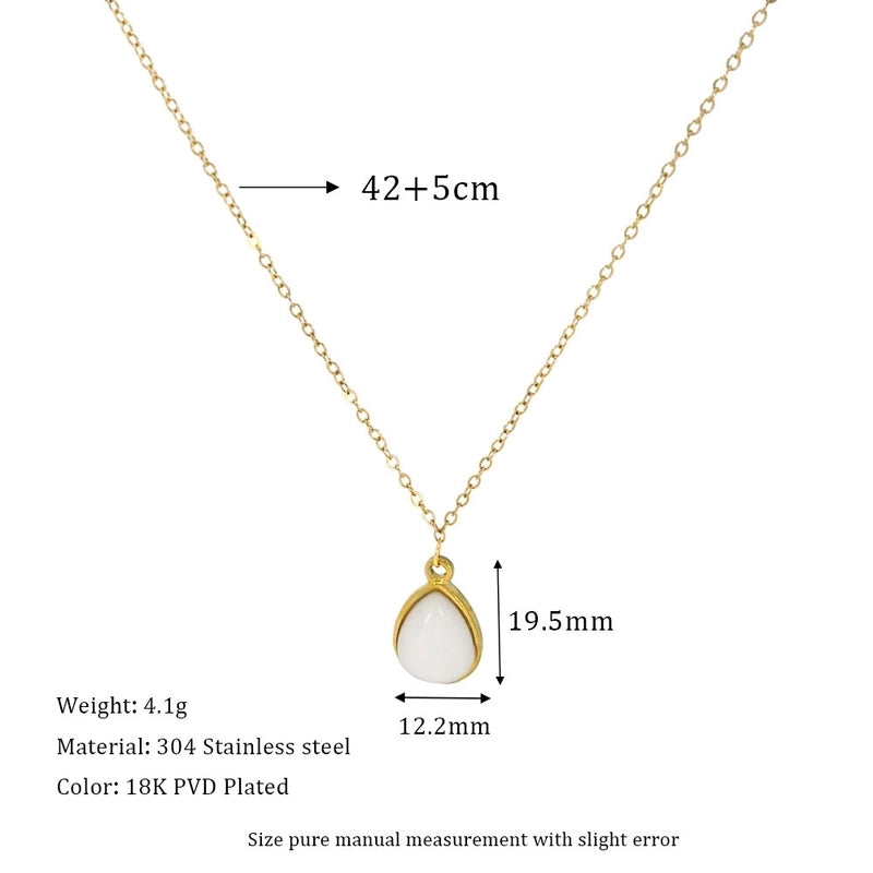 Retro Water Droplets 304 Stainless Steel Plating Pendant Necklace