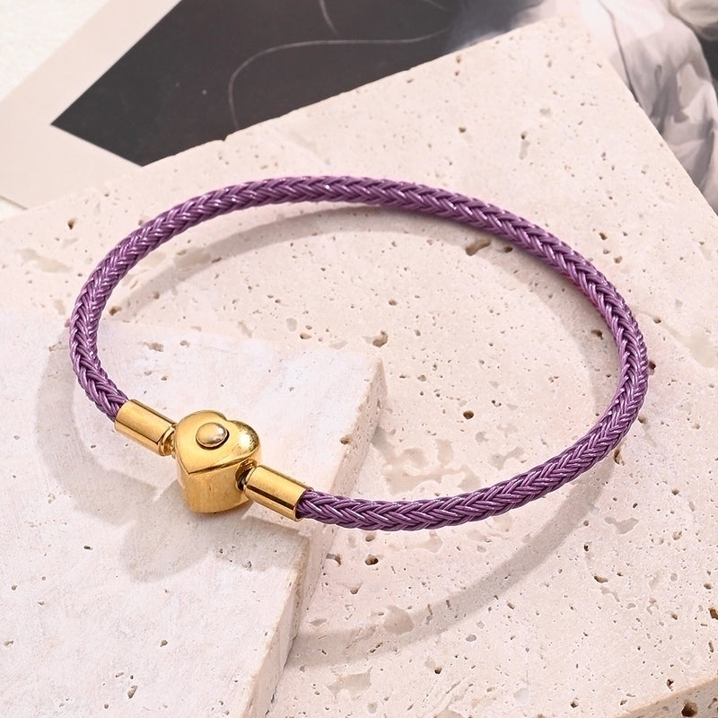 Casual Minimalist Classic Style Simple Solid Color 304 Stainless Steel Wire Rope 18K Gold Plated Bracelets In Bulk