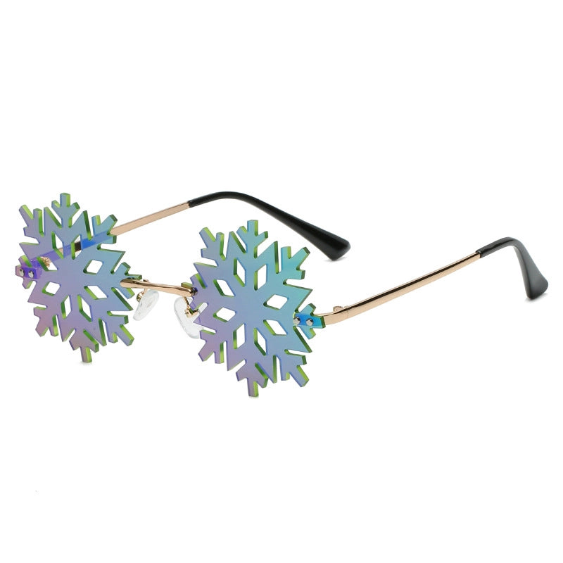 Fashion Snowflake Pc Polygon Frameless Glasses