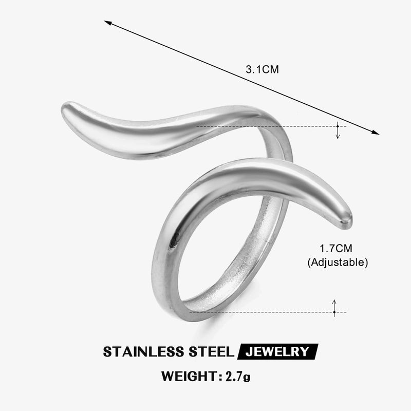 304 Stainless Steel 18K Gold Plated IG Style Minimalist Lines Open Rings