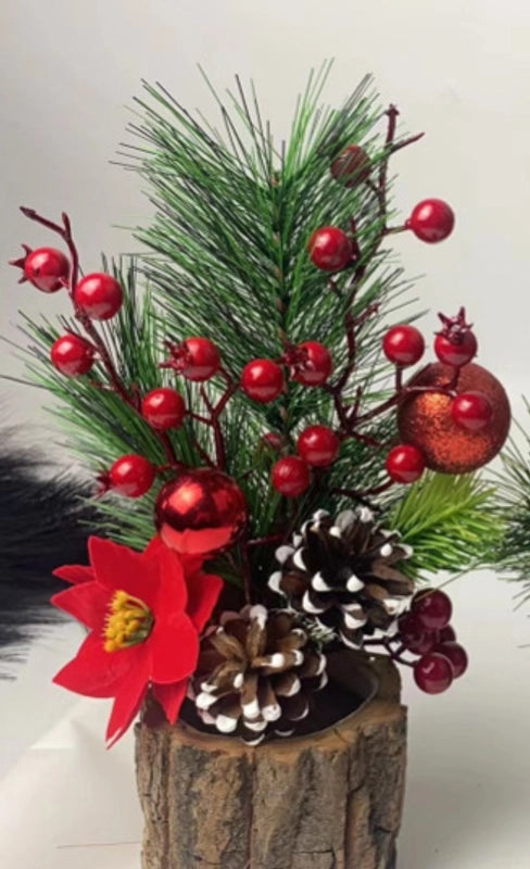 New Desktop Christmas Tree Christmas Decorations Home Ornaments Simulation PE Bark Barrel Tree