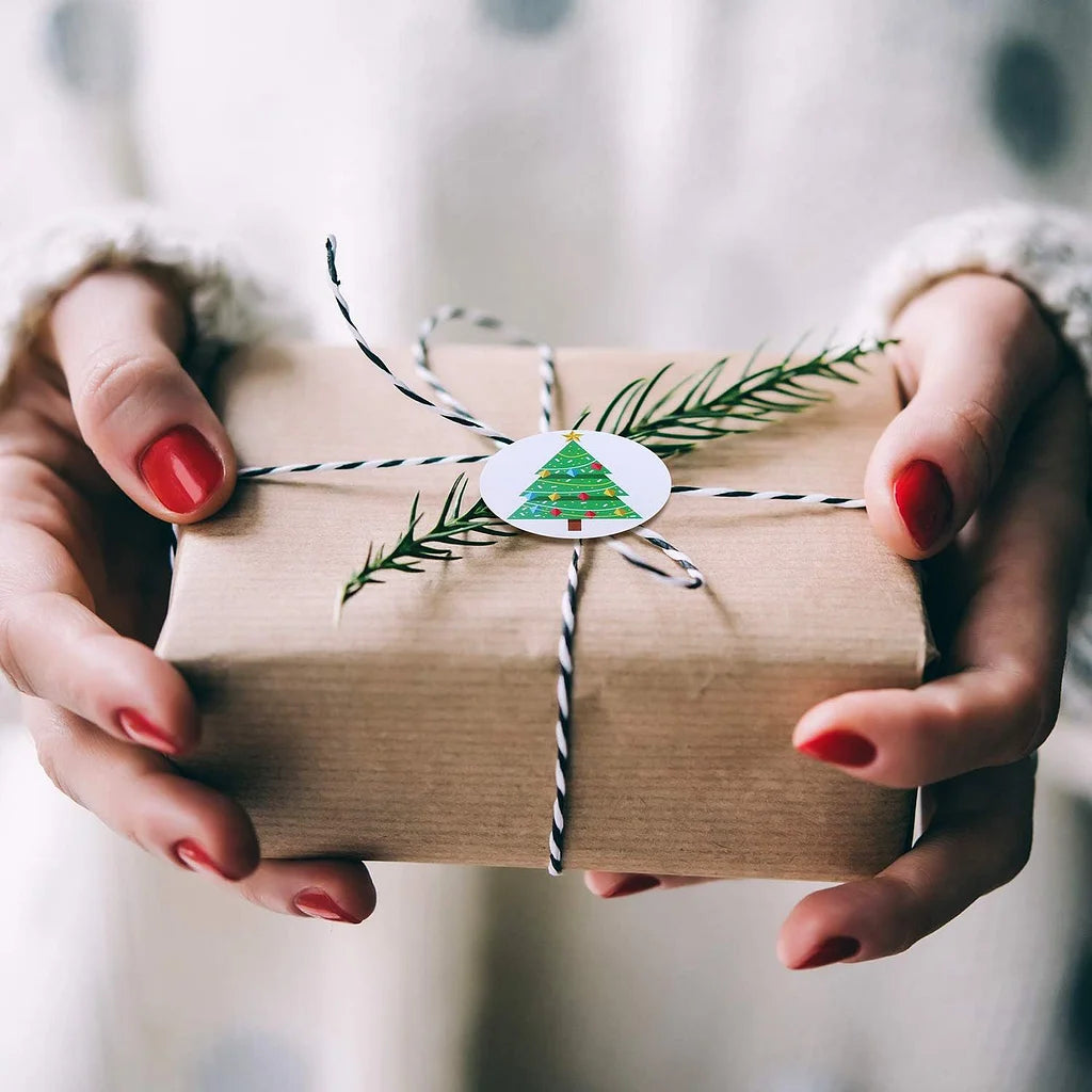 5 Rolls 500 Christmas Roll Stickers Colorful Christmas Tree Stickers Christmas Gift Decoration Stickers