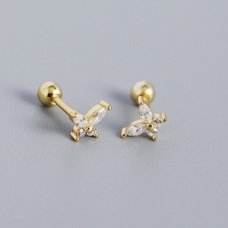 Minimalist Geometric Plating Gem Earrings Ear Studs