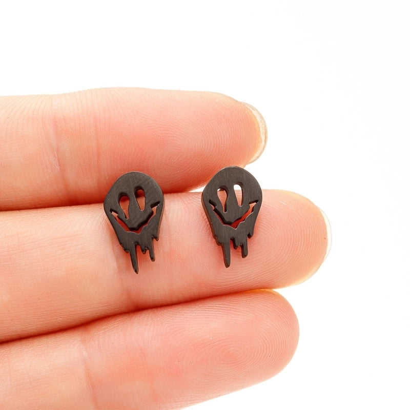 1 Pair Halloween Minimalist Ghost Polishing Plating 304 Stainless Steel 18K Gold Plated Ear Studs