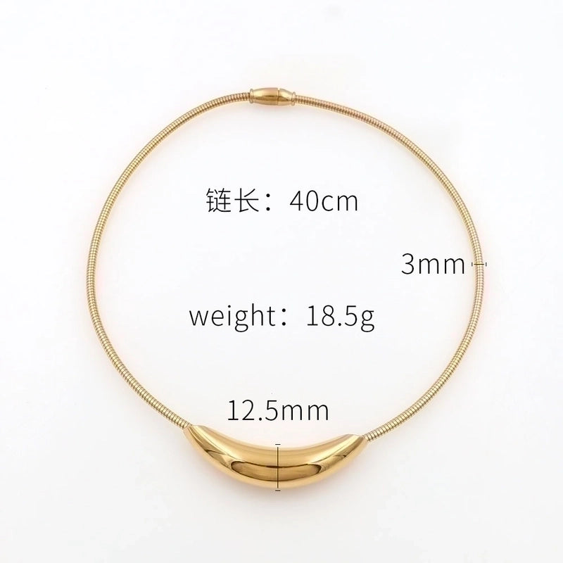 Modern Style Round Stainless Steel Titanium Steel Plating Choker