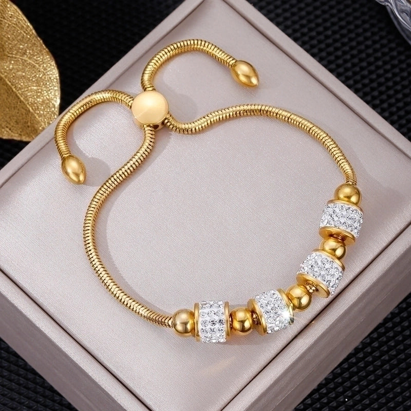 Minimalist Geometric Stainless Steel Plating Inlay Artificial Pearls Bracelets