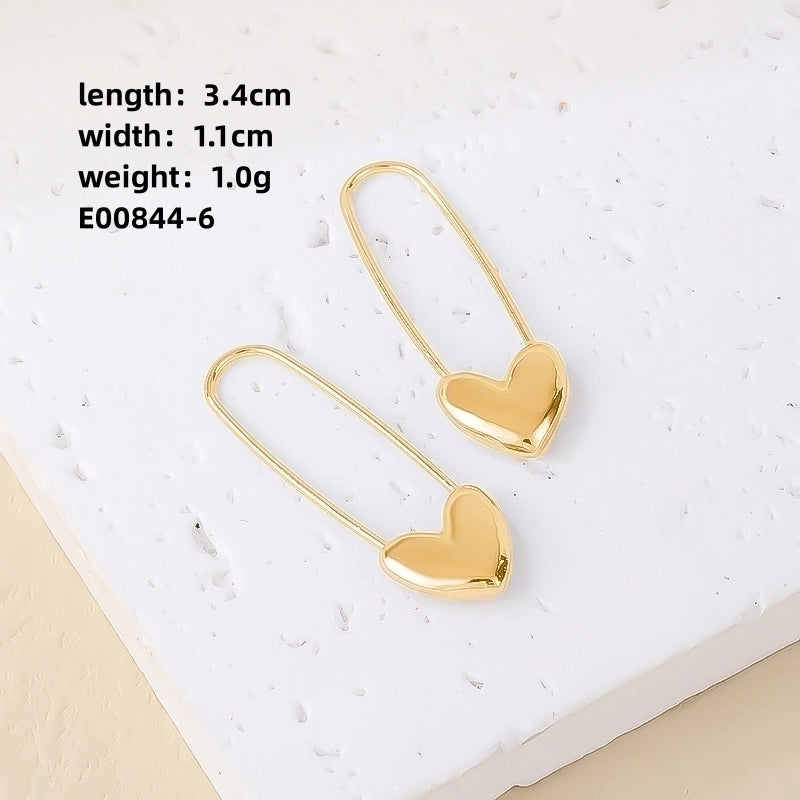 1 Pair Casual Minimalist Korean Style Solid Color Copper Earrings