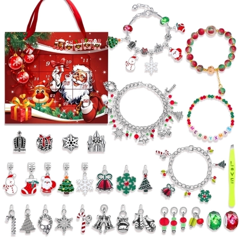 1 Set Alloy Santa Claus Christmas Socks Snowflake Pendant Chain Jewelry Accessories