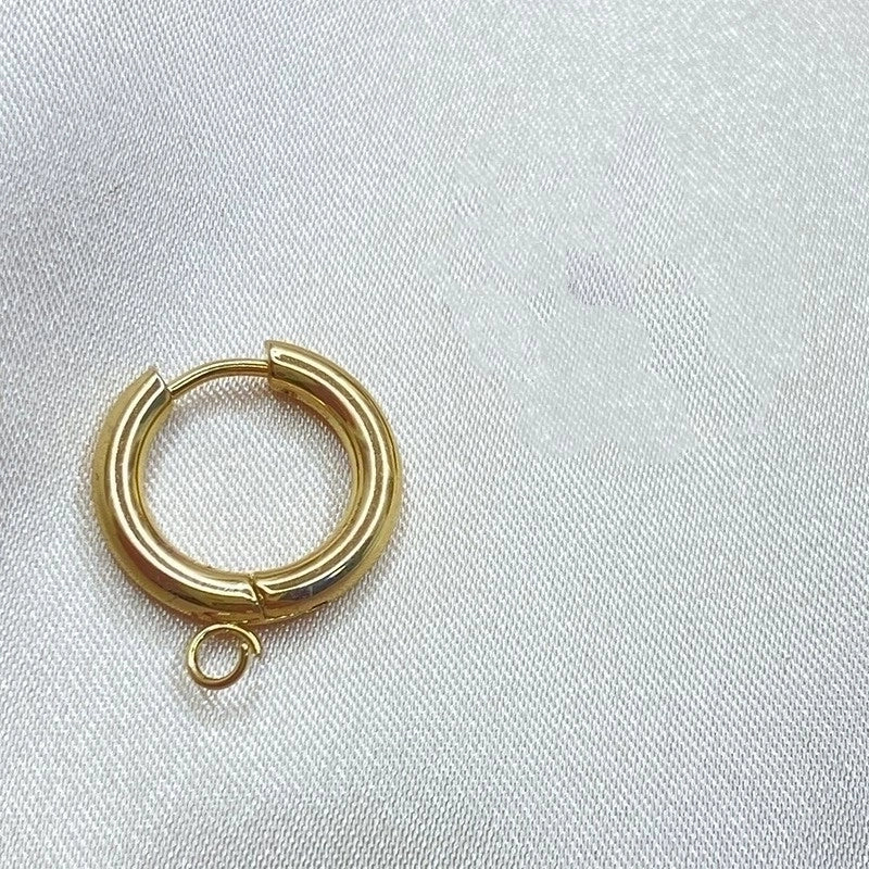 1 Piece Minimalist Round Plating 201 Stainless Steel 18K Gold Plated Earrings