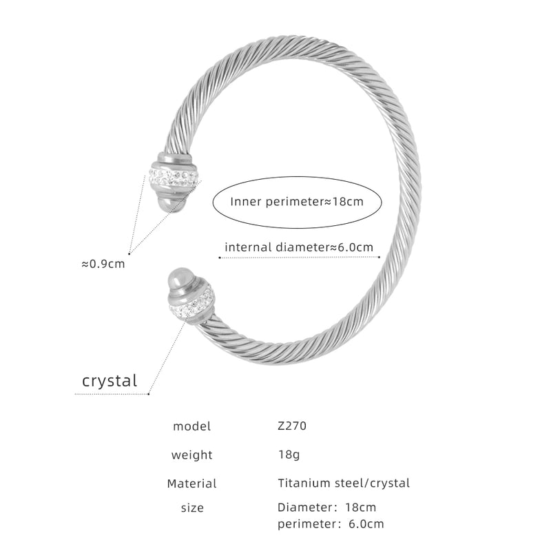 Casual Streetwear Solid Color Titanium Steel Plating Inlay Zircon 18k Gold Plated Bangle