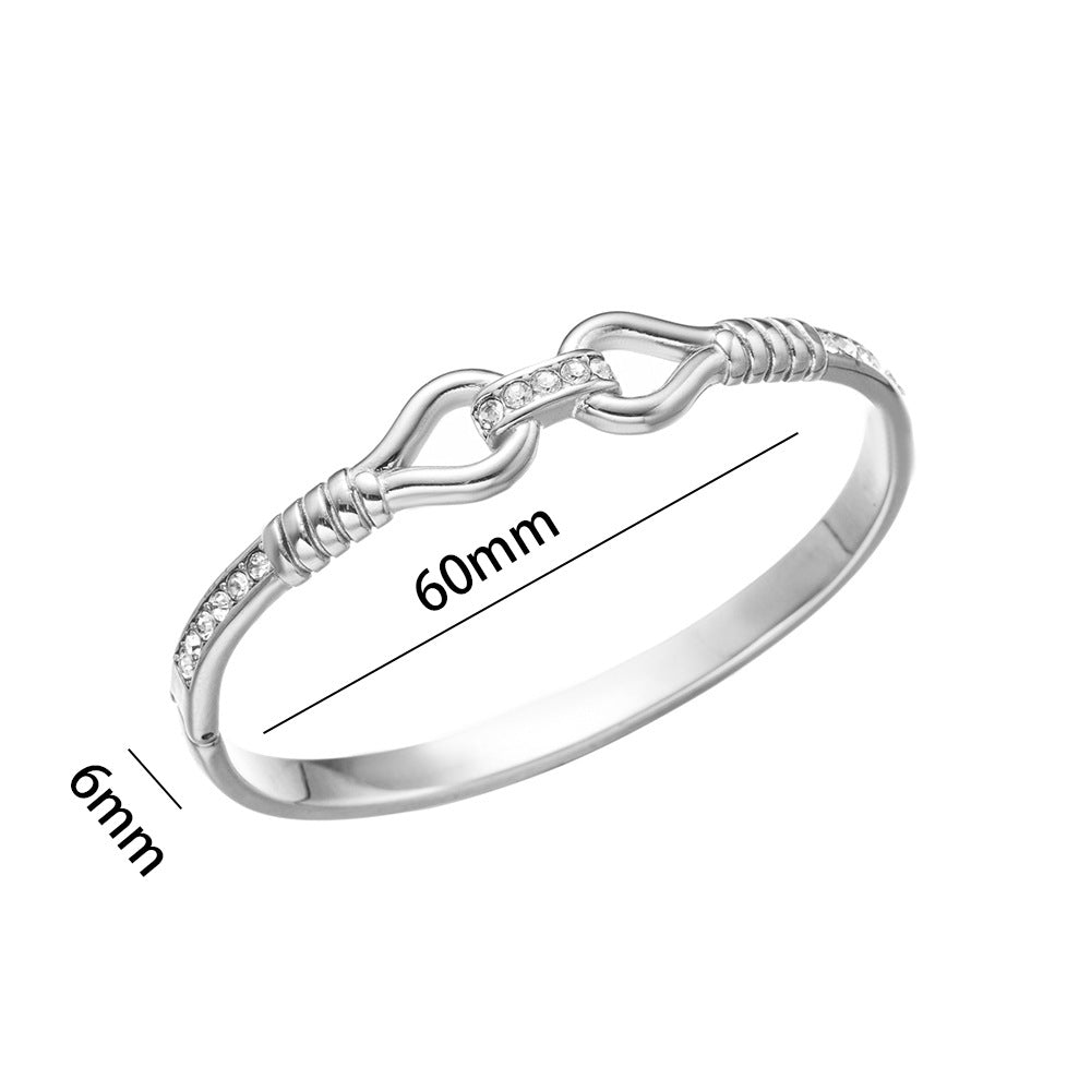 Ellipse Stainless Steel 18K Gold Plated Bangles