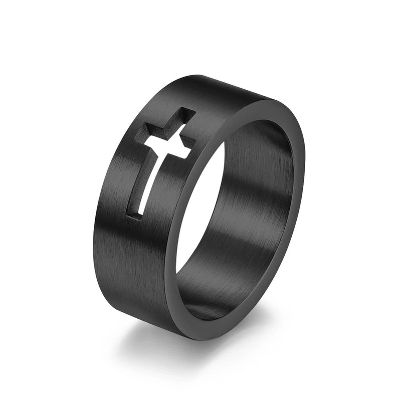 Fashion Cross Stainless Steel Rings Polishing Stainless Steel Rings