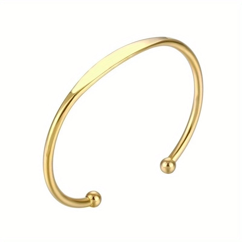 Minimalist Classic Style Solid Color Stainless Steel Plating 18k Gold Plated Bangle