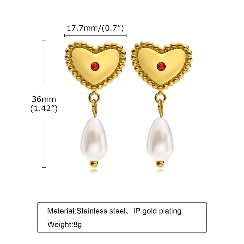 1 Pair Retro Geometric 201 Stainless Steel Gold Plated Drop Earrings