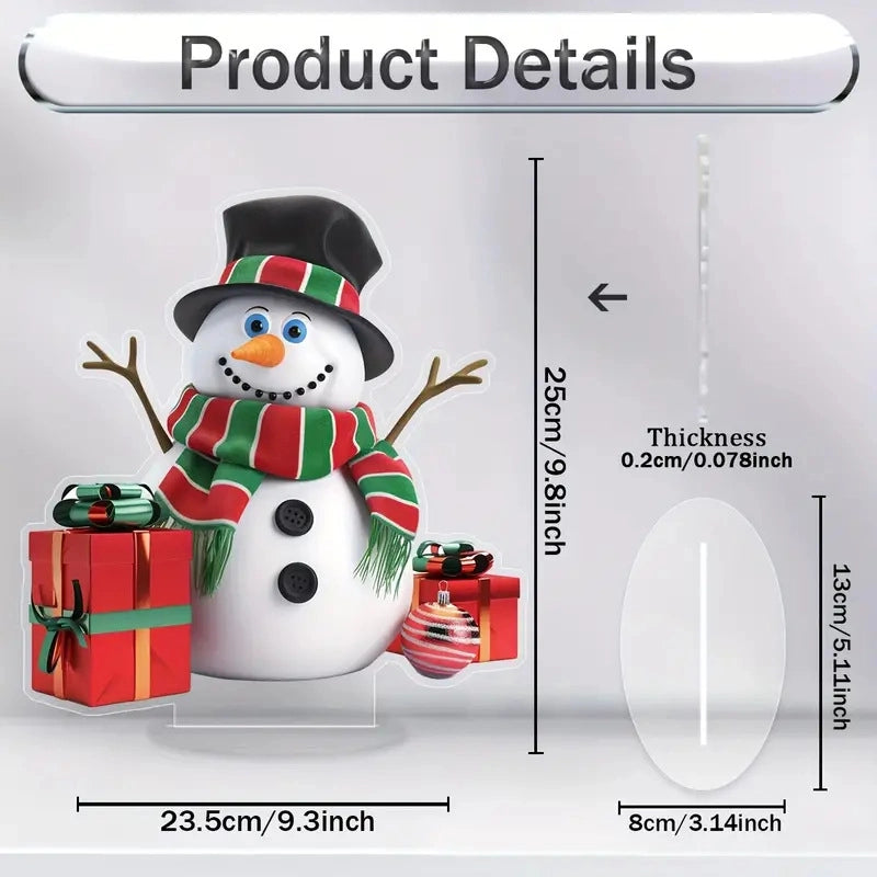 Christmas Minimalist Classic Style Christmas House Santa Claus Snowman Arylic Party Hanging Ornaments Decorations Table Decoration