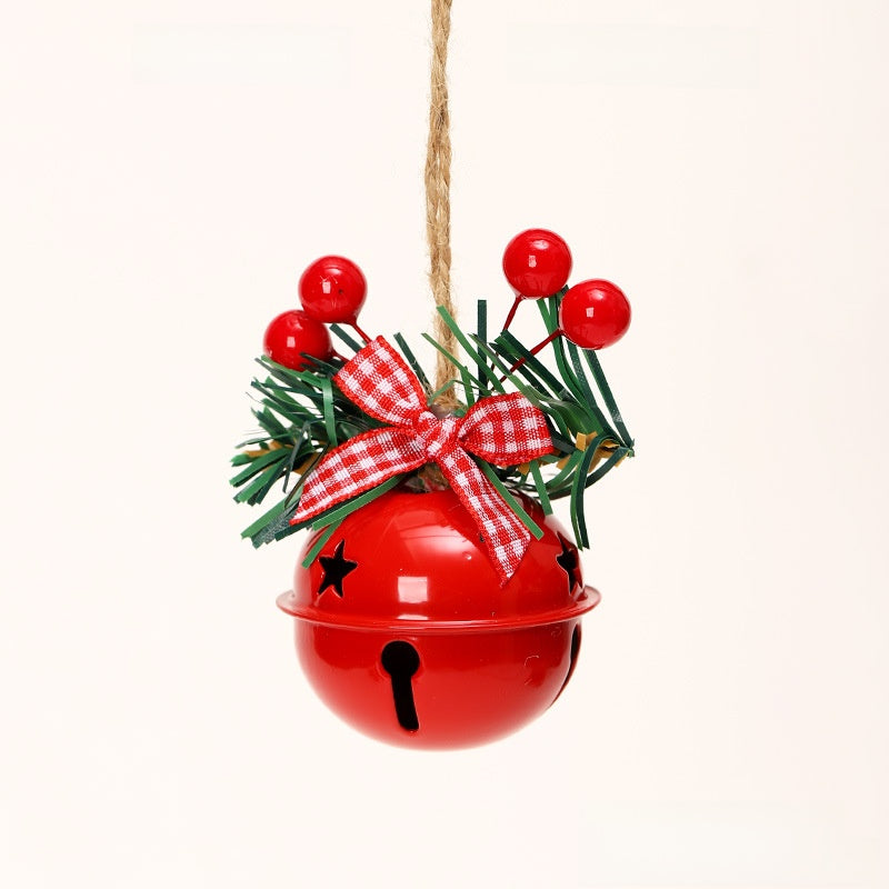 2 Pieces Christmas Iron Bell Ringable Pendant Christmas Tree Decoration Diy Accessories Props Window Christmas Outfit
