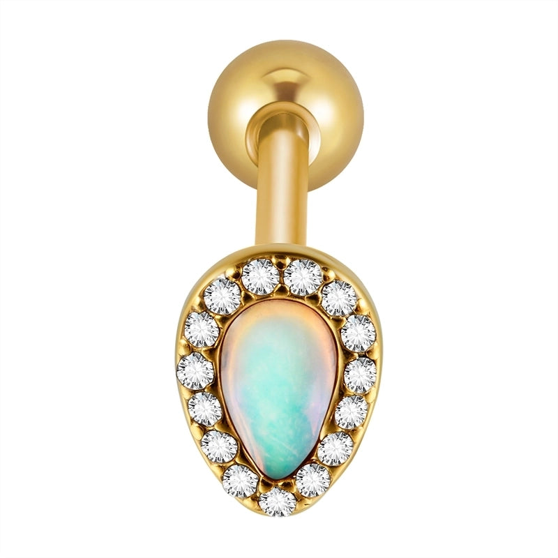 1 Piece Tongue Rings Casual Elegant Vacation Leaf Water Droplets Butterfly 304 Stainless Steel Plating Zircon 18K Gold Plated Tongue Rings