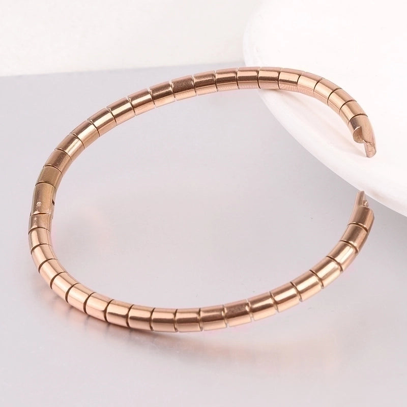 Minimalist Solid Color Stainless Steel Plating Gold Plated Bangle
