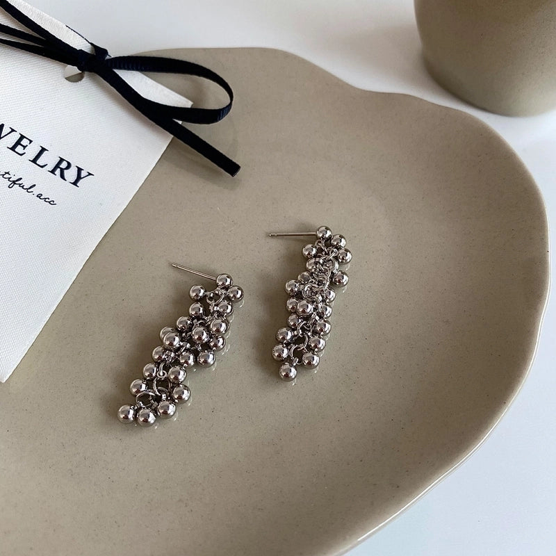 1 Pair Ig Style Minimalist Round Solid Color Plating Copper Drop Earrings