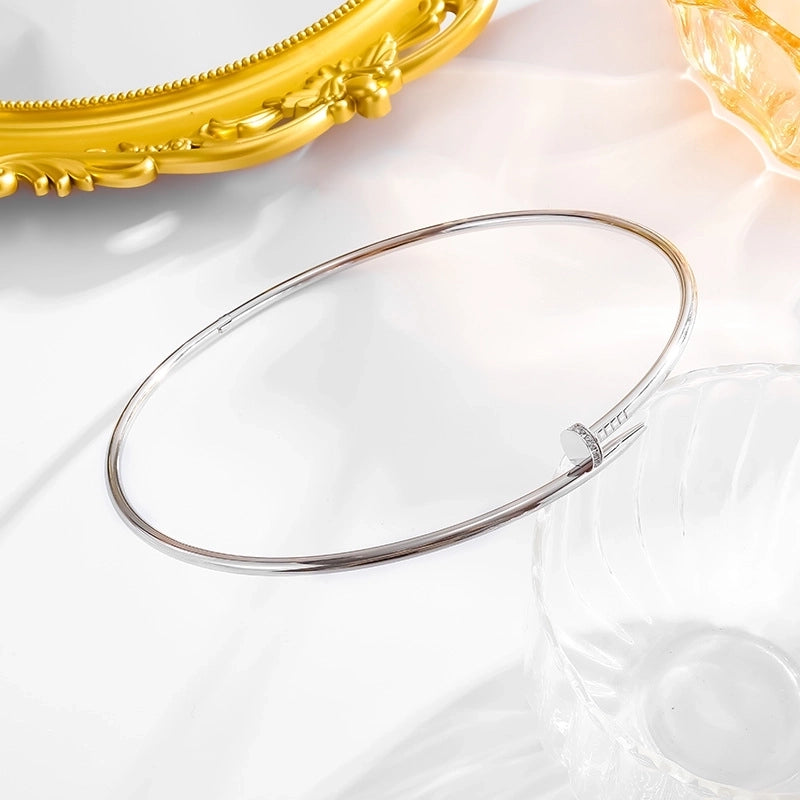 Minimalist Classic Style Solid Color Titanium Steel 18K Gold Plated Plating Choker