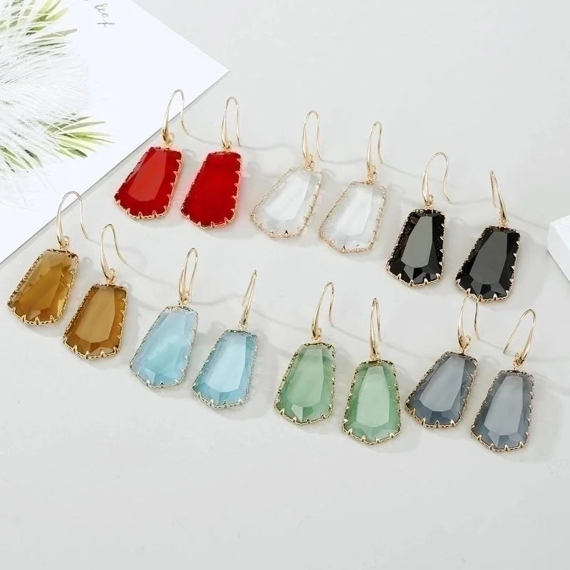 6 Pieces Retro Ethnic Style Heart Inlay Alloy Artificial Gemstones Earrings