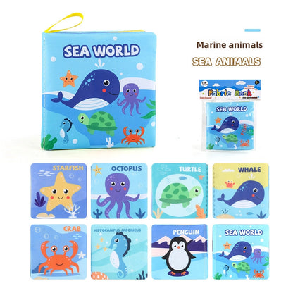 Hot Sale Enlightenment Early Education Baby Cloth Book English Animal Transport Cognitive Book Baby Cloth Book