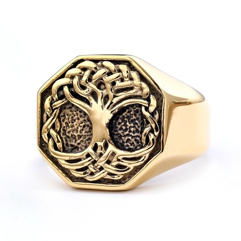 Punk Tree Skull 304 Stainless Steel Plating Halloween Men'S Rings