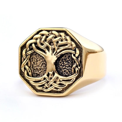 Punk Tree Skull 304 Stainless Steel Plating Halloween Men'S Rings