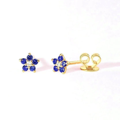 1 Pair Minimalist Flower Plating Inlay Copper Zircon White Gold Plated Gold Plated Ear Studs
