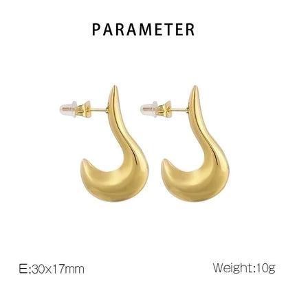 1 Pair Minimalist Geometric 304 Stainless Steel 18K Gold Plated Earrings Ear Studs