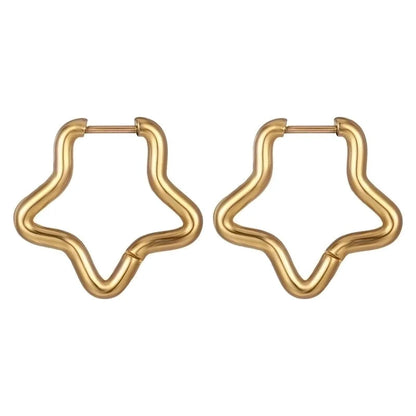 1 Piece Fashion Square Plating 201 Stainless Steel 18K Gold Plated Earrings
