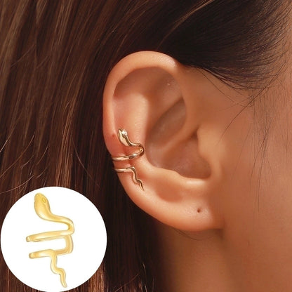 1 Piece Minimalist Commute Geometric Inlay Copper Zircon Ear Cuffs